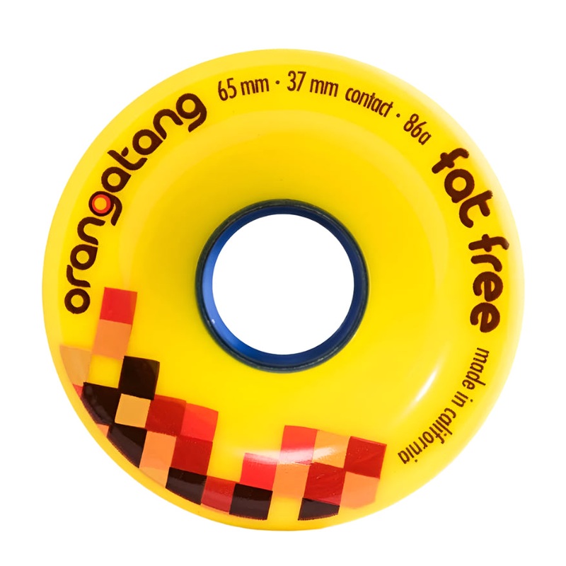 Orangatang Fat Free Wheels Yellow 65MM 86A 65mm