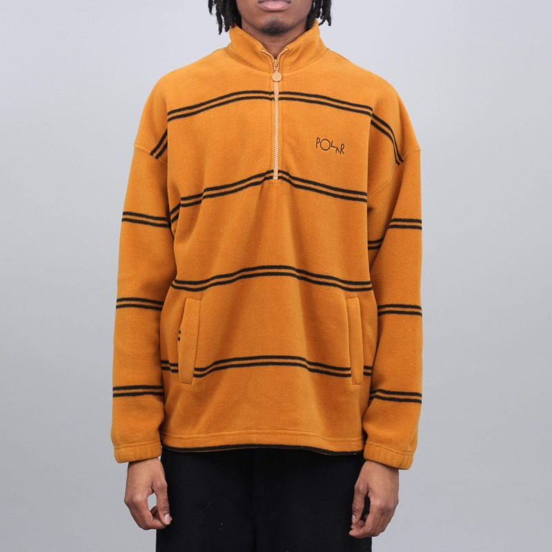 Polar Striped Fleece Pullover Caramel Small