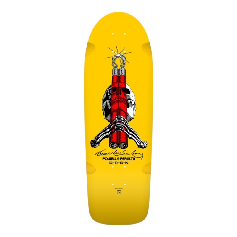 Powell Peralta Skull & Nunchucks Bruce Lee Collab Skateboard Deck Yellow – 10.0 10.0