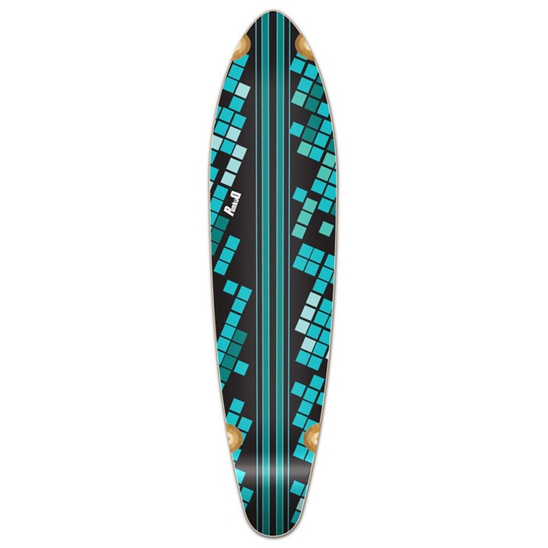 Punked Kicktail Black Digital Wave Longboard Deck Deck