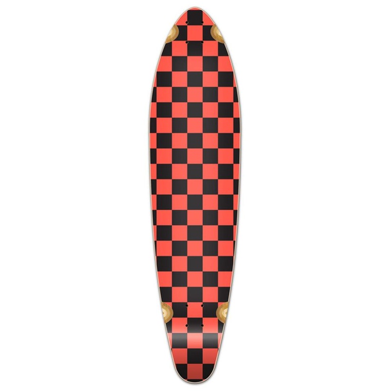 Punked Kicktail Longboard Deck – Checker Orange Deck