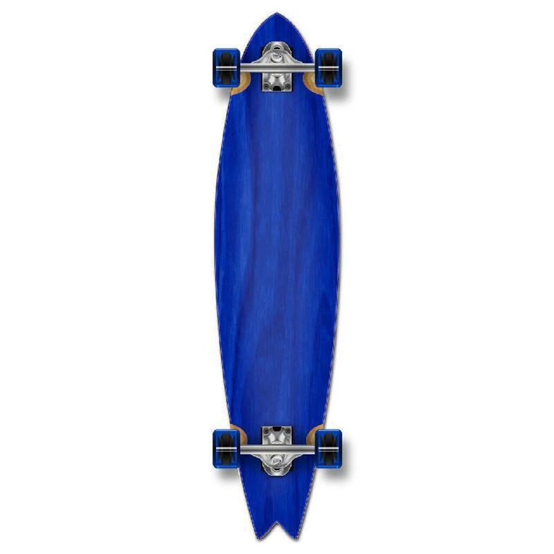 Punked Stained Blue Fishtail Blank Longboard Complete