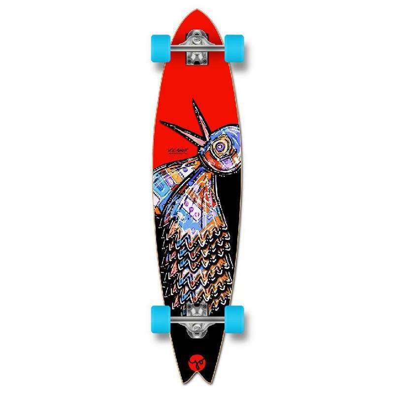 Punked The Bird Red Fishtail Longboard Complete