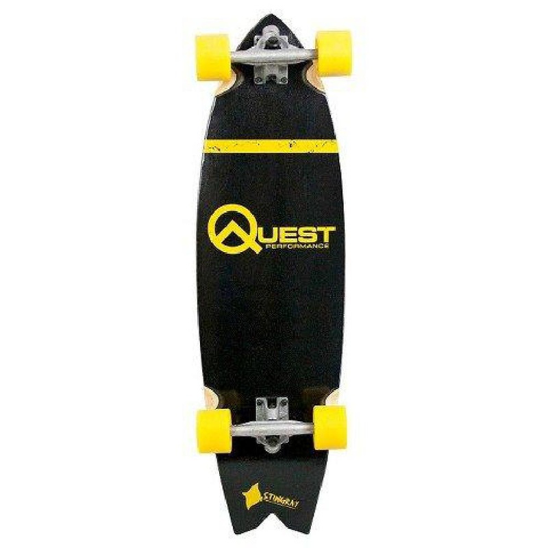 Quest Stingray Gold 34.5Cruiser Longboard Skateboard Complete