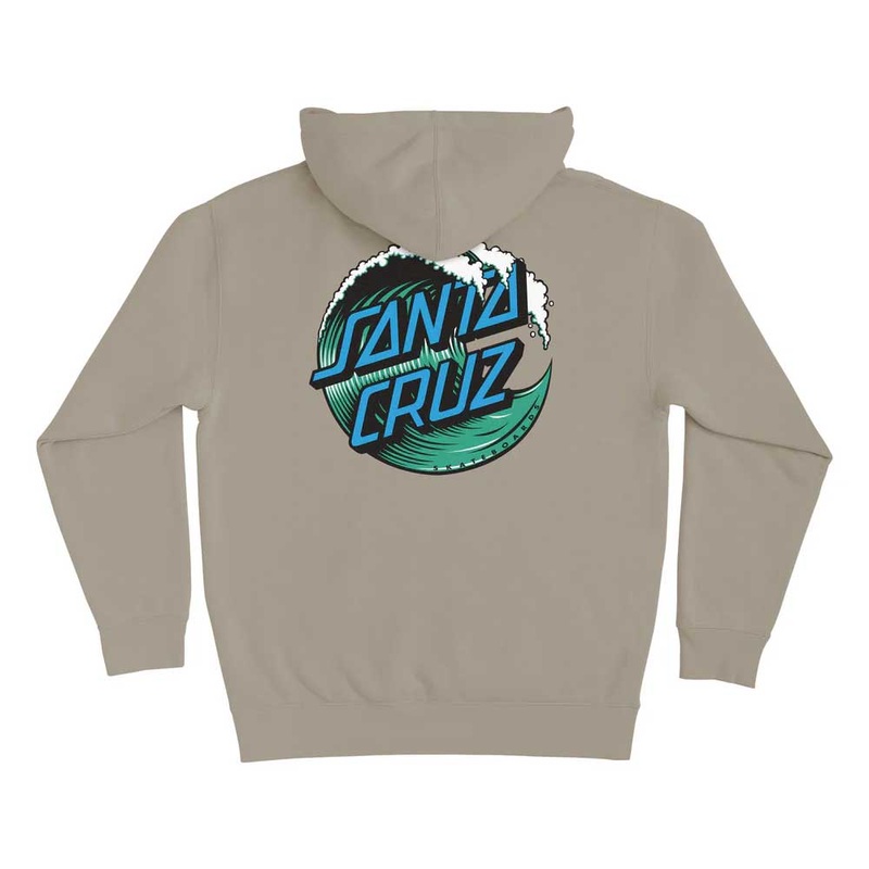 Santa Cruz Wave Dot Pullover Hoodie Medium Cement