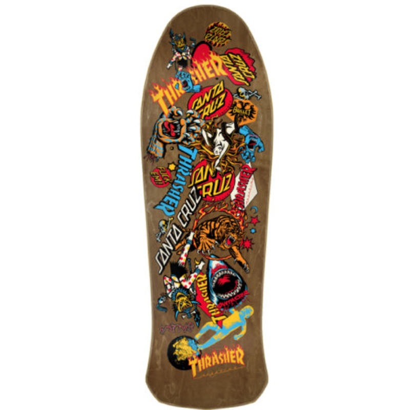Santa Cruz X Thrasher Steve Salba Oops Shaped Skateboard Deck 10.4″ 10.34″