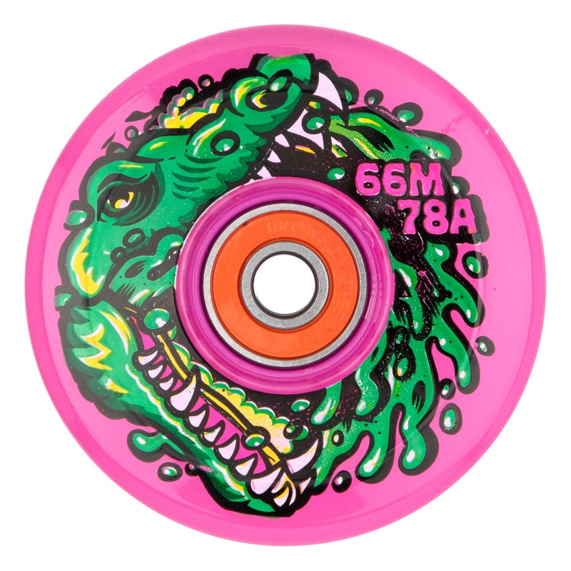 Slime Balls Gator Swamp Spew Light Ups OG Slime Pink 66mm 78a Skateboard Wheels