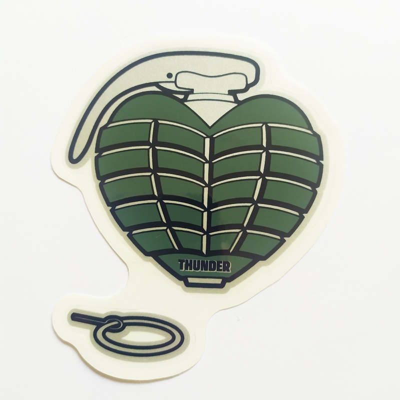 Thunder Trucks OG Grenade Skateboard Sticker – Grey 2