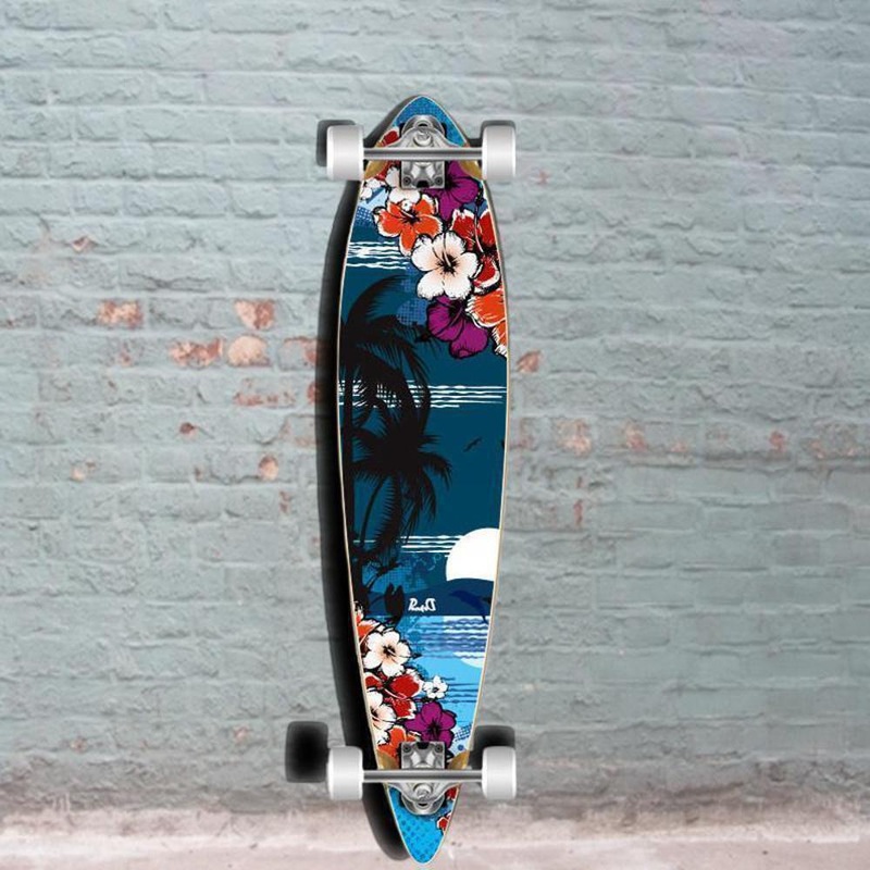 Tropical Night 40 inch Pintail Longboard from Punked – Complete Complete