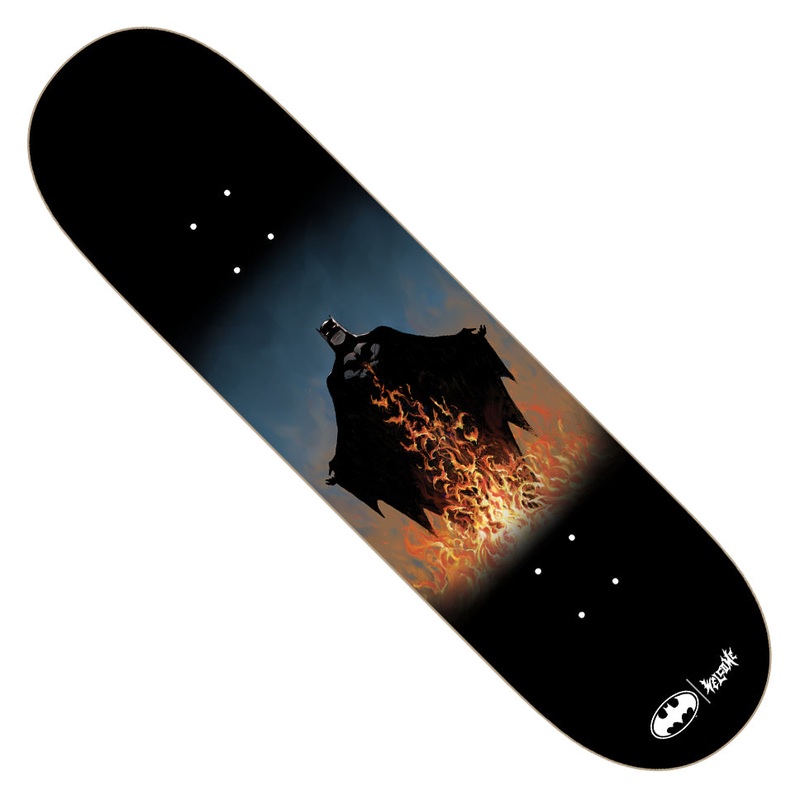 Welcome Skateboards Batman Bat Flames Deck Black 8.5 x 31.95 WB:14.25