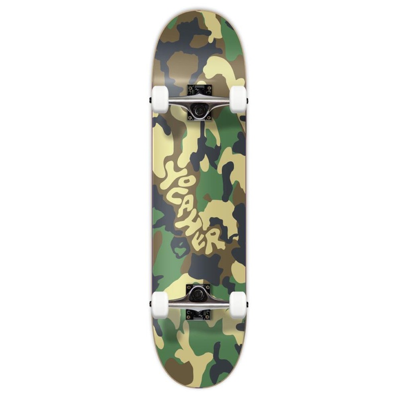 Yocaher Complete 7.75″ Skateboard – Camo Series – Green Complete