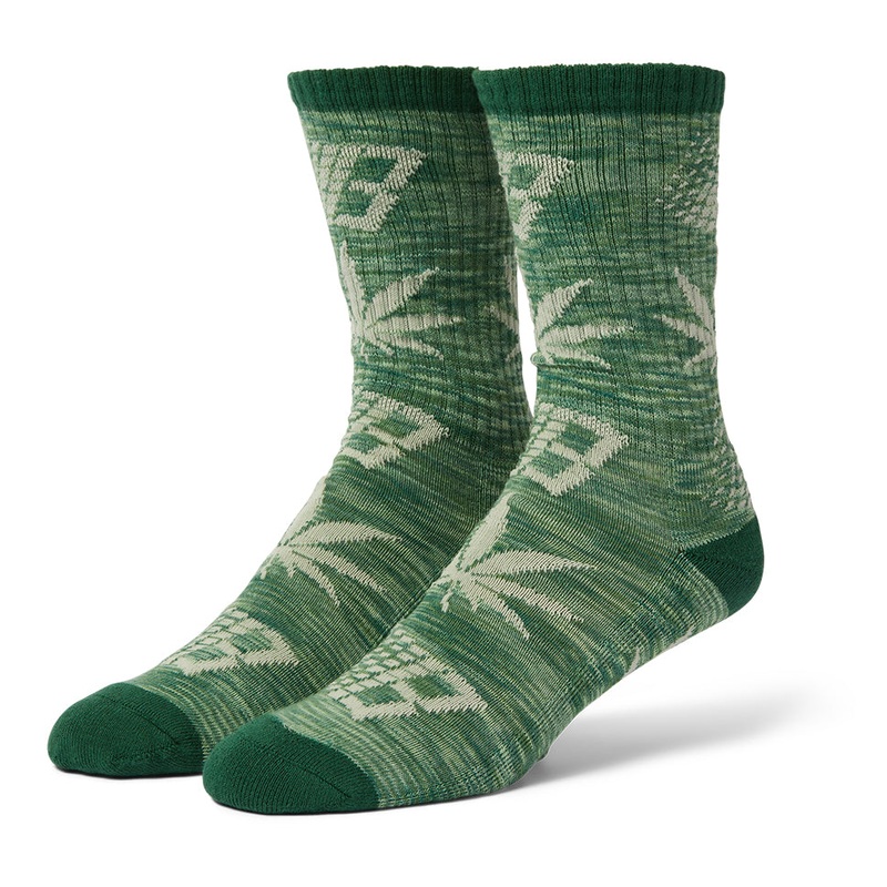 HUF Bronze Plantlife Marled Crew Socks Green One Size Fits All