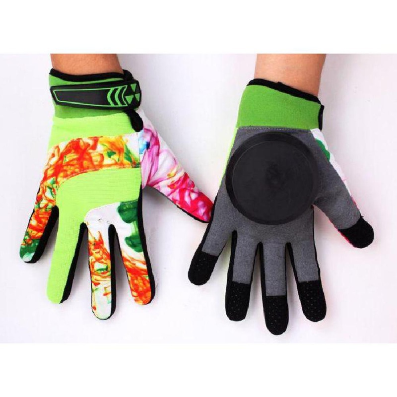 Longboard Downhill Sliding Gloves – Green Smoker