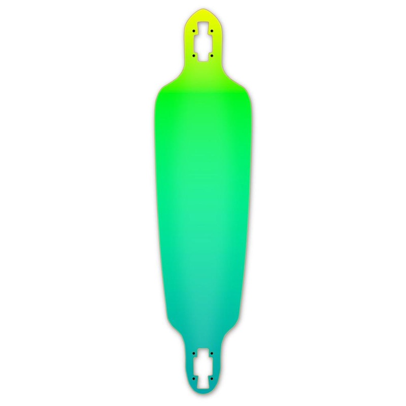 Punked Drop Through Longboard Deck – Gradient Green Deck