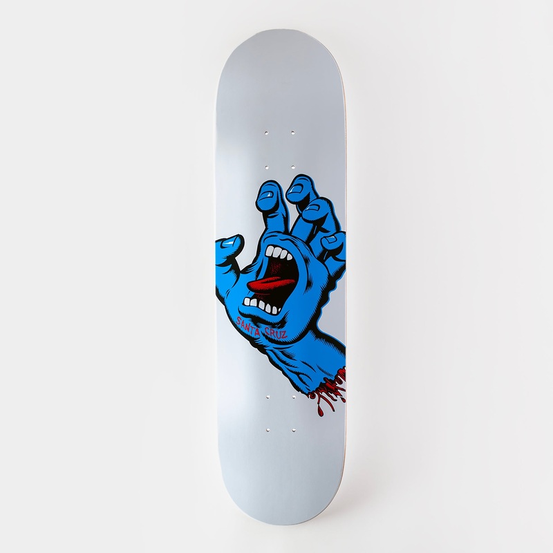 Santa Cruz 8.25″ Screaming Hand Deck – White 8.25″