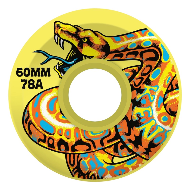 60mm Jeff Kendall Snake Yellow 78a Slime Balls Skateboard Wheels Yellow 60mm