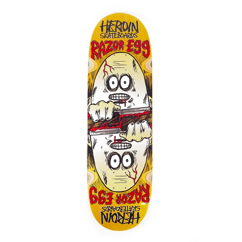 Heroin Skateboards – 9.5 – Razor Egg Symmetrical Deck – Yellow