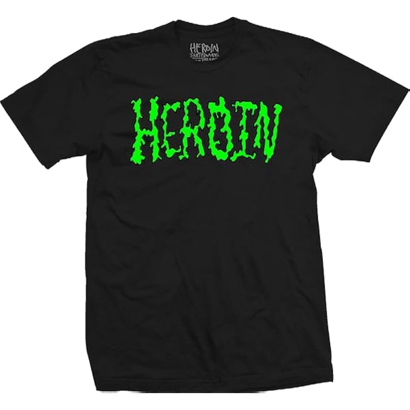 Heroin Skateboards “Dead Toons” Black T-Shirt Small