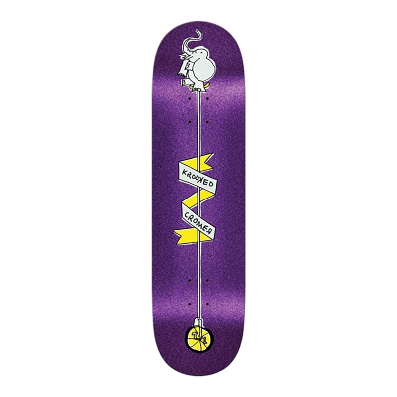 Krooked Skateboards Brad Cromer Unicycle Purple Skateboard Deck 8.38″ 8.38