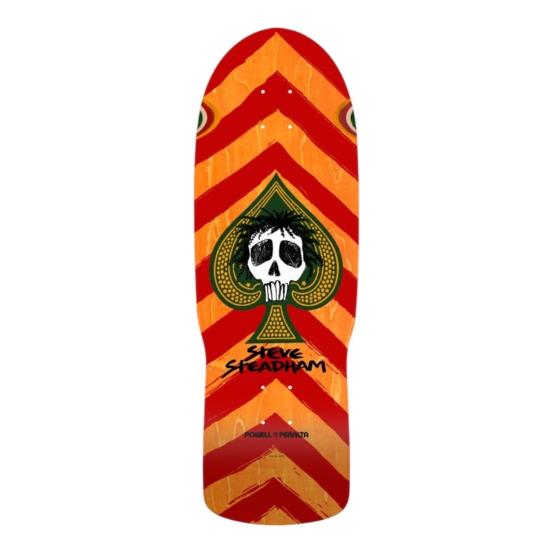 Powell Peralta Steadham Skull & Spade Reissue Skateboard Deck Orange Stain – 10.0 10.0