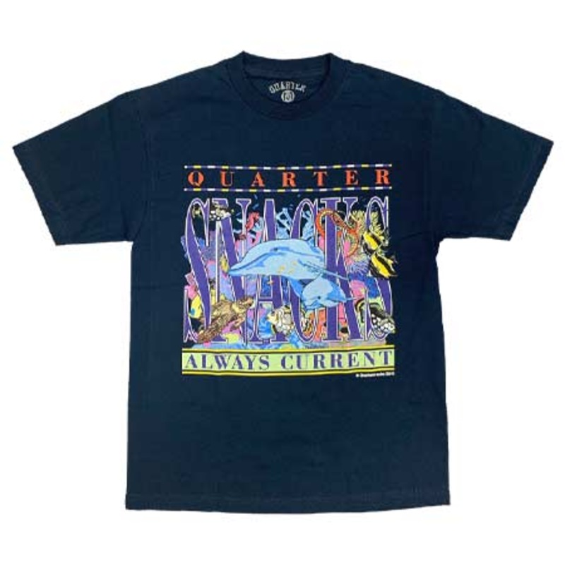 Quartersnacks Always Current T Shirt Navy Extra Large