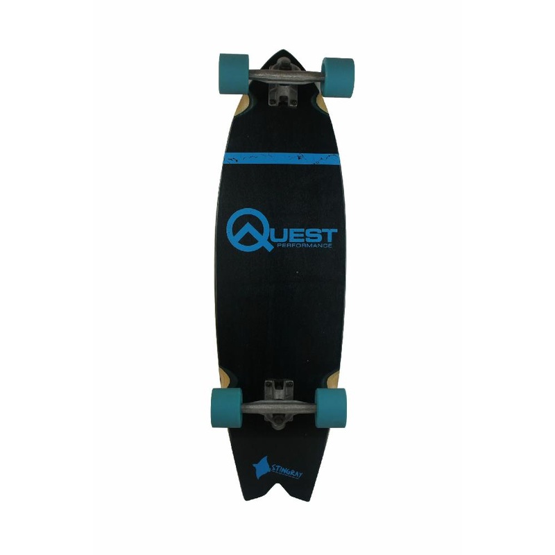 Quest Sting Ray Blue 35″ Cruiser Kicktail Board Complete