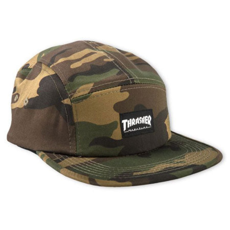 Thrasher Magazine Logo 5-Panel Strap-Back Hat Camo One size fits all