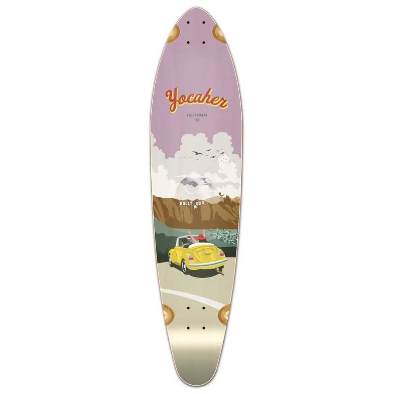 Yocaher VW Beetle Yellow 40″ Kicktail Longboard Deck