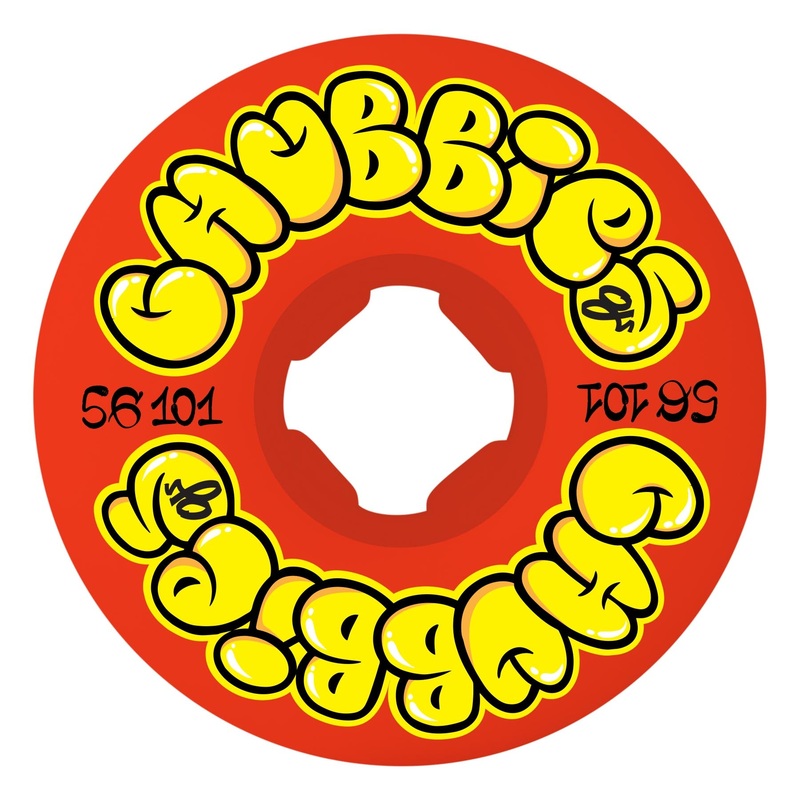 56mm Throw Ups Chubbies Red 101a OJ Skateboard Wheels Red 56mm