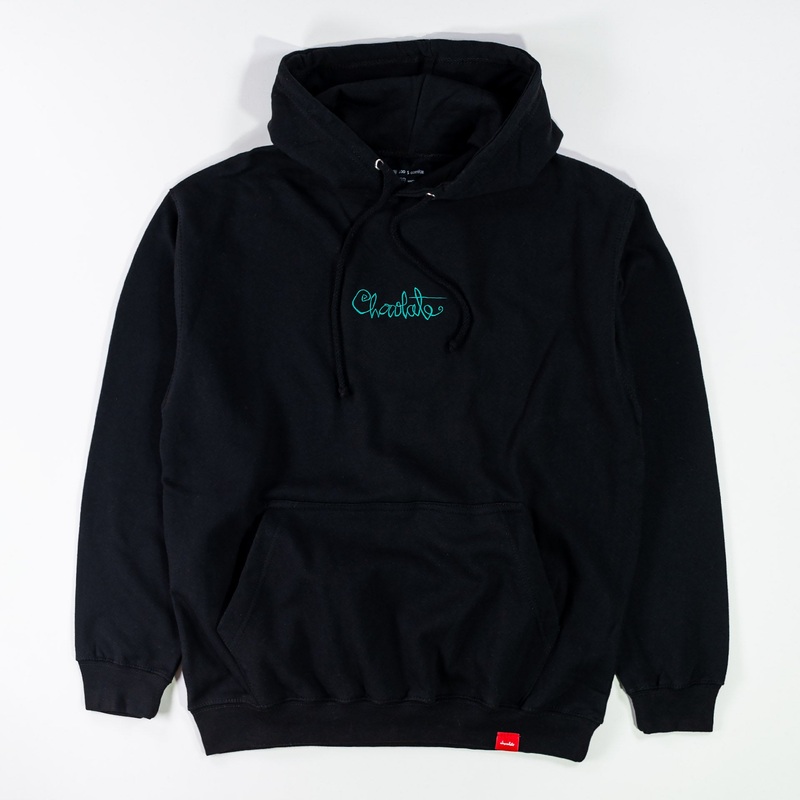 Chocolate Skateboards – 94′ Script Pullover Embroidered Hoodie – Black S