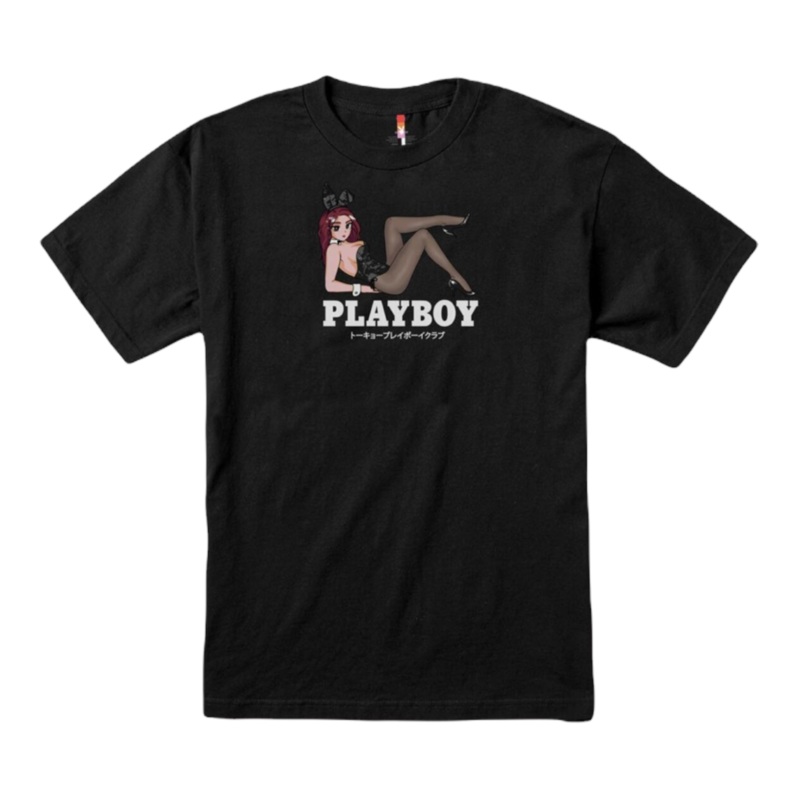 Color Bars Playboy Open Late T Shirt Black S