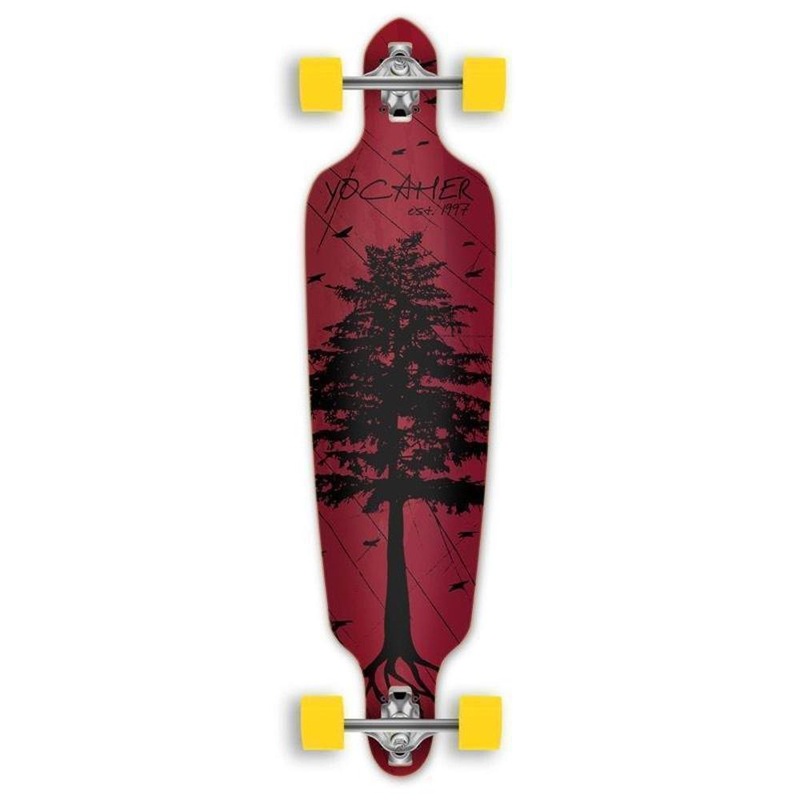 Drop Through Longboard Pines Red 41″ Graphic from Punked Complete