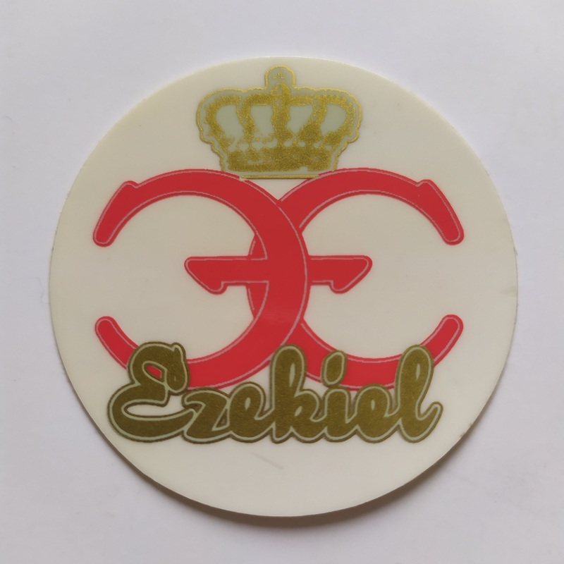 Ezekiel Old School Skateboard Sticker – 5cm across approx red