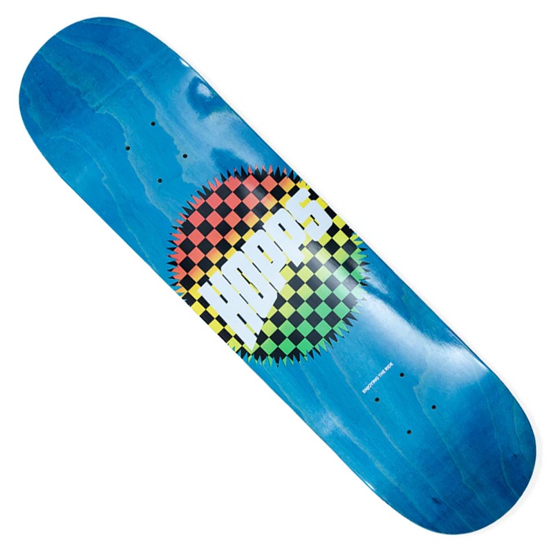 Hopps Sun Logo Checkered Fade Deck Assorted Woodgrain 8.25 x 31.875 WB:14.25