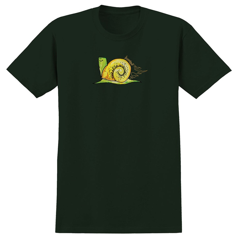 Krooked Flame Snail T Shirt Forest Green Medium