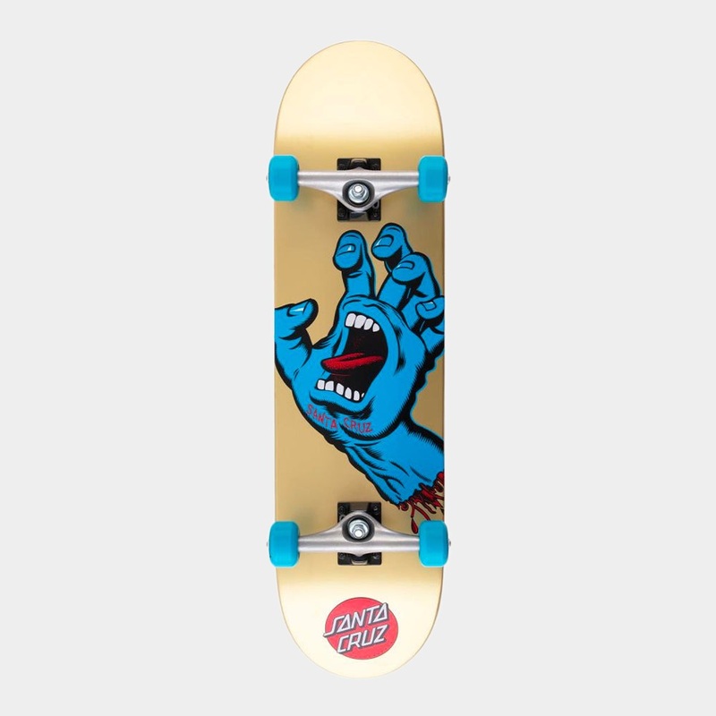 Santa Cruz – 8.25″ – Screaming Hand Complete Skateboard – Gold