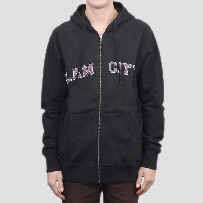 Slam City Skates Basic Logo Zip Hood Black / Purple Medium