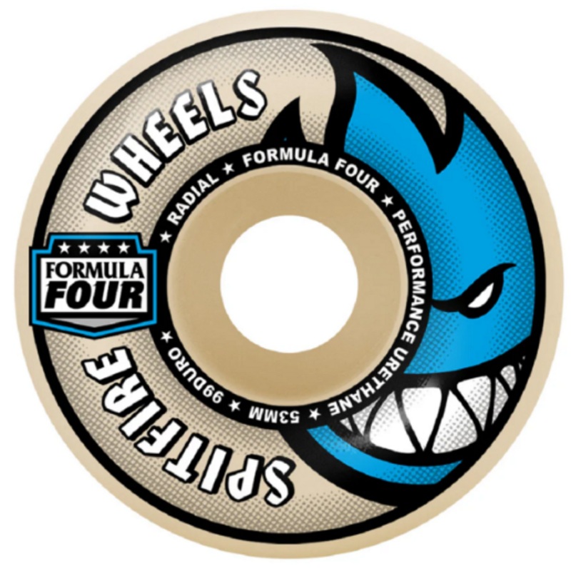 Spitfire 99a Formula Four Radials 54mm Skateboard Wheels 54mm Natural