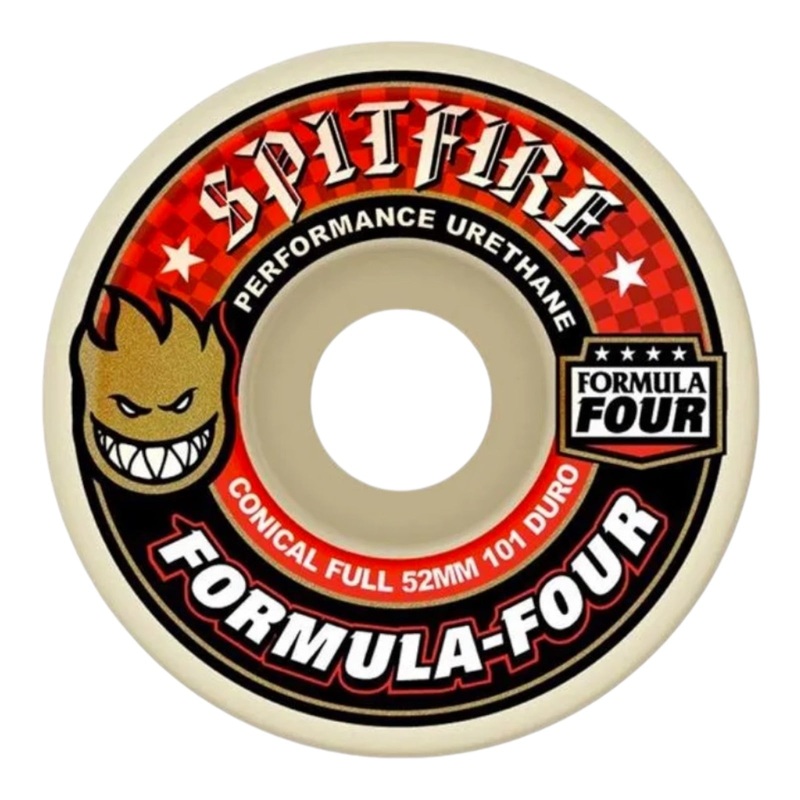 Spitfire Formula Four Conical Full Wheels Set Natural 52mm/101du 52mm White