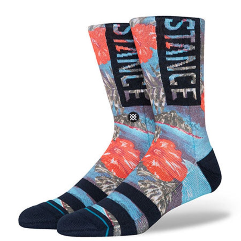 Stance OG Cocopalms Crew Socks Teal Large