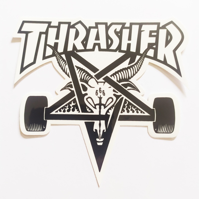 Thrasher Magazine Skateboard Sticker – Skategoat White/Black