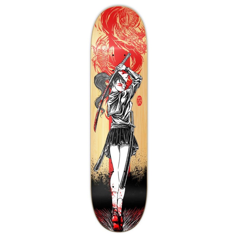 Yocaher Girl Samurai Red Dragon – Samurai Series – Skateboard Deck 7.5″