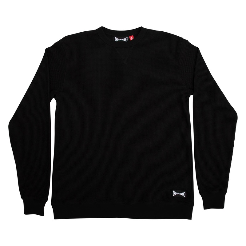Cannery Waffle Thermal Mens Independent Longsleeve T-Shirt Black M