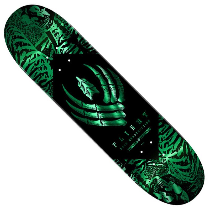 Green Foil Skeleton Flight Deck 8.13×31.4 Powell Peralta