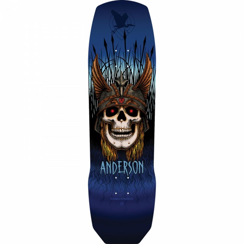 Powell Peralta Anderson Heron Skull 9.13″ Blue Skateboard Deck