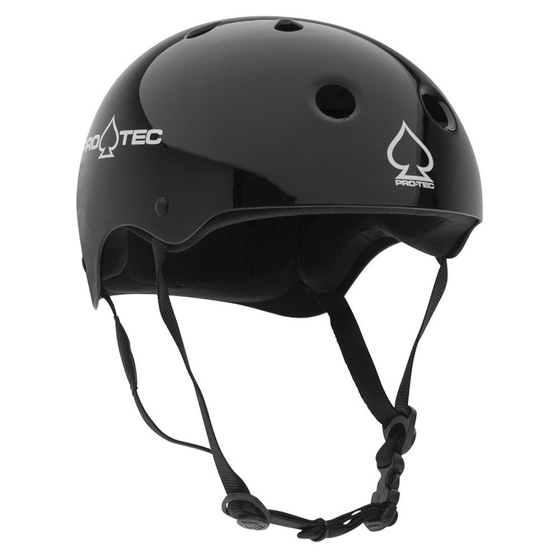 Pro-Tec Classic Gloss Black Skateboard Longboard Helmet XS