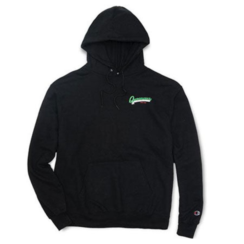Quartersnacks Grocery Champion Hooded Sweatshirt Black Large