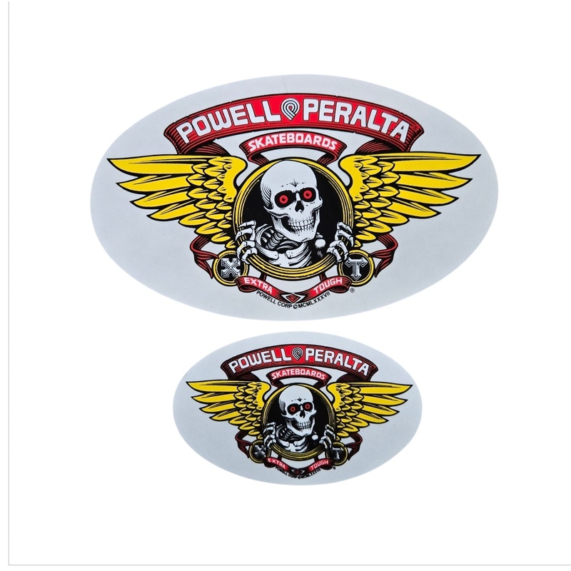 Vintage Powell Winged Ripper Sticker Set (set of 2)- CLEAR BACK