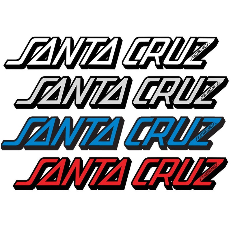 Classic Strip 10in Santa Cruz Sticker Assorted Color 1.75 in