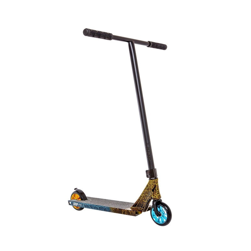 Crisp Scooters Ultima 5.0″ Complete Scooter – Gold & Blue Cracking / Black